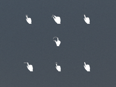 Windows 8 touch gestures icons