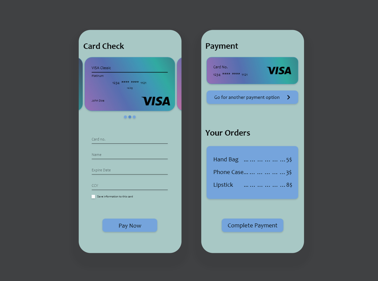 Credit Card Checkout Form- Daily UI 002 by Amrin on Dribbble