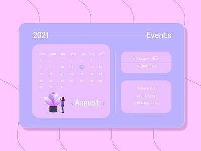 Calendar - Daily UI 038 app appdesign calendar dailyui dailyui038 design graphic design illustration ui uiux ux web webdesign widget