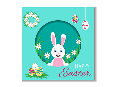HAPPY Easter animation art design flat graphic design illustration illustrator minimal vector
