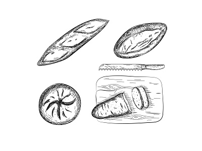 set bread animation design flat graphic design illustration illustrator vector