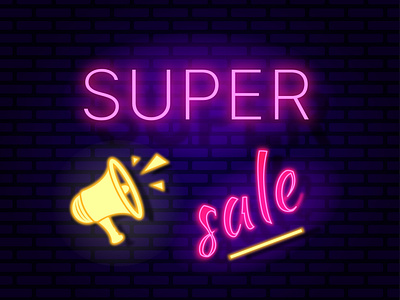 SUPER SALE neon sign