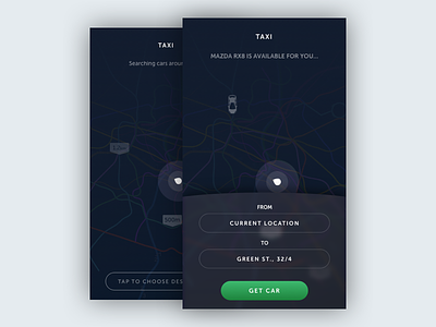 Taxi app design interface ios map ui ux