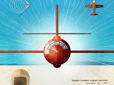 Yeager chuck yeager desert flying halftone helmet history mountains noise plane sky sound barrier texture