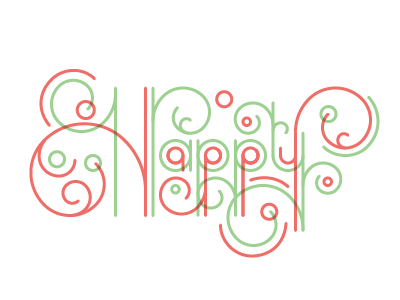 happy happy holidays typography