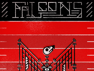 endzonin' atlanta black custom lettering falcons football playoffs red typography