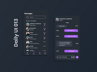 Messaging-App-DailyUI-013 013 blue dailyui dark design dribbble messaging app work