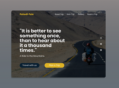 Pahadi-Tale branding daily ui dark design leh logo ride trip ui webpage