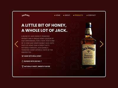 JACK DENIAL'S branding color dailyui dark design dribbble jack daniels landingpage poppins text typography ui ux webdesign website whiskey