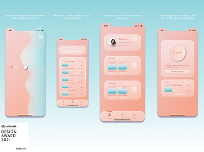 InTempo App app app design application award branding design figma figma design illustration ios mobile app mobile ui mockup music app relax research ui uidesign uikit ux