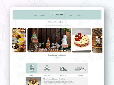 Patisserie Homepage adobe adobexd branding design icon illustrator logo minimal ux web webdesign xd xd design