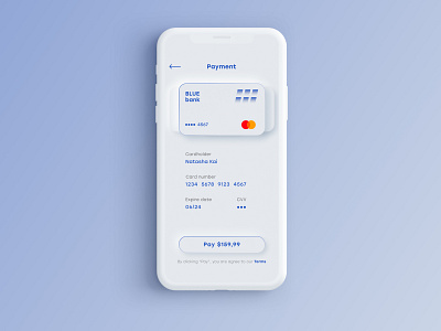 Daily UI #002 | Credit Card Checkout app daily ui 002 dailyui dailyuichallenge mobile ui neomorphism payment
