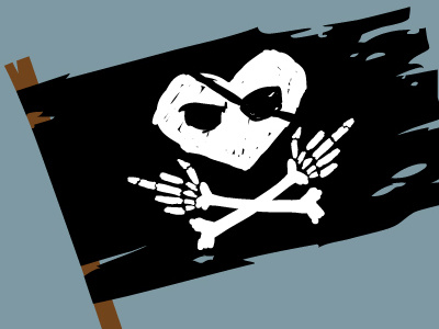 F**k Valentines Day flag hate jolly roger love pirates
