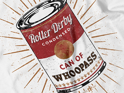 Can of Whoopass – Roller Derby style pop art roller derby soup can warhol