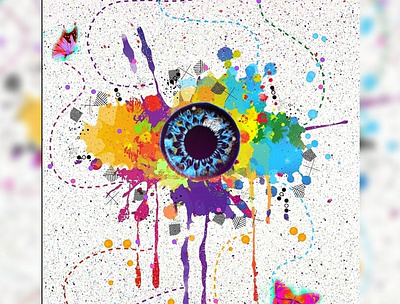eye see Colours and butterflies abstract abstract art colourful design drawing graphicdesign illustration sketch web web design