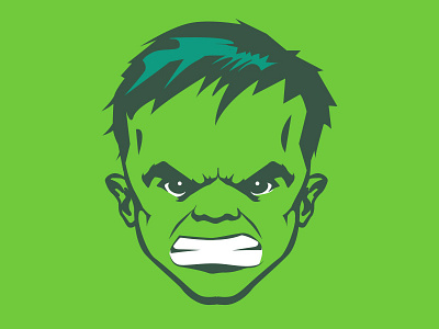 Hulk Dribbble2 baby eyes green hair hulk illustration monster thick lines vector