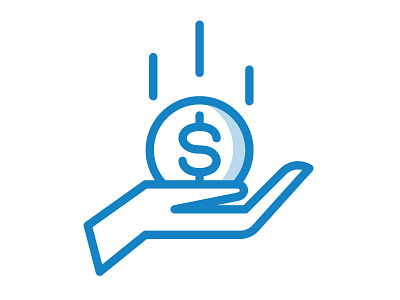 Icon for an new app app coin financial hand icon logo ui