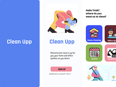 Cleaning company website figma ui web design