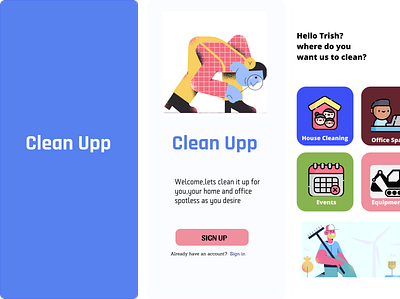 Cleaning company website figma ui web design