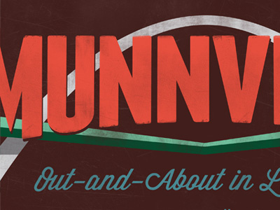 Munnville distress grunge logo retro