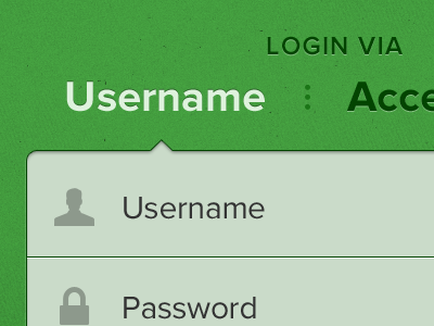 Login Via green ios iphone login mobile password texture ui username