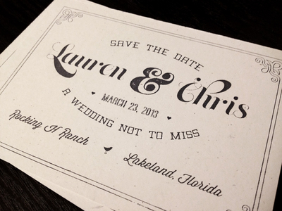 Save The Date ampersand french paper hand stamped invite save the date stamp typography vintage wedding