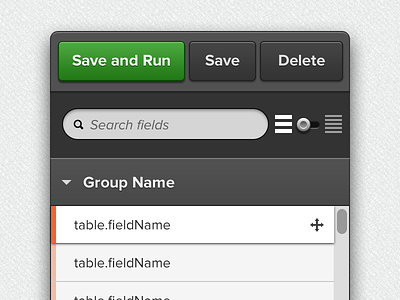 Field Search Widget drag and drop reporting search ui widget
