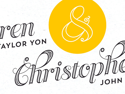 Invite Tease ampersand invitation typography wedding yellow