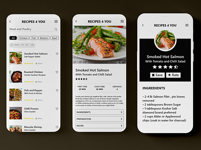 UI Design Recipe adobexd branding dailyui dailyuichallenge design food mockup recipe ui