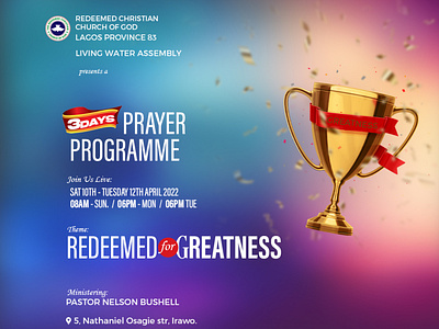 RCCG 3 DAYS PRAYER design flyer design