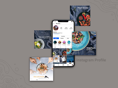 Manta Bay - Instagram posts branding illustrator photoshop posts restaurant