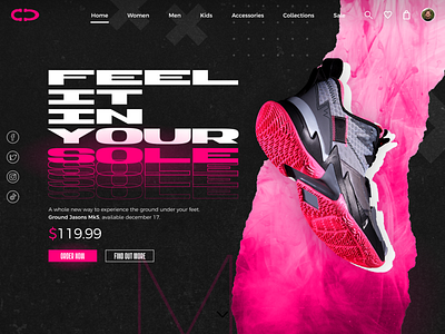 Footwear Website UI Concept design footwear landing page shoes ui ux webdesign