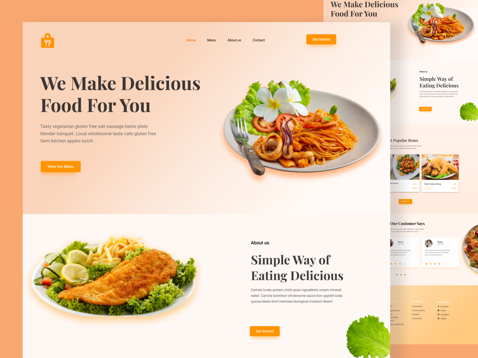 Food web landing page design by shaidurrashid on Dribbble