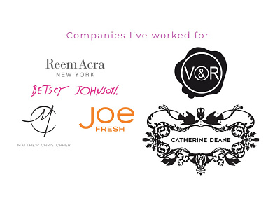 Fashion Companies that I've worked for bridal designers fashion fashion brand