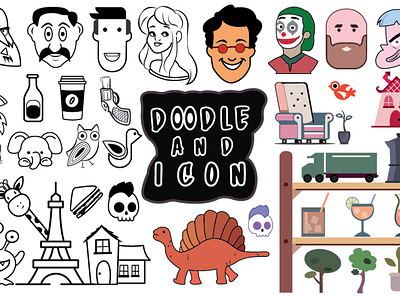 Doodle digital art doodle flat illustration graphic design icon illustration
