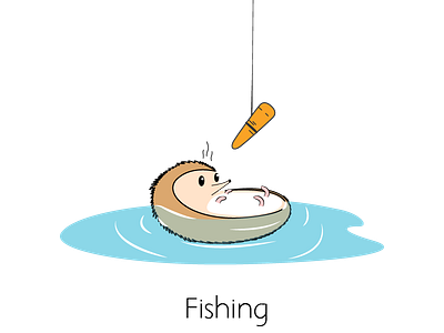 Fishing for Hedgehogs graphic design illustration vector