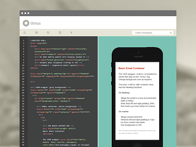 Hack Week - Litmus Builder builder code editor email design email design app flat flat ui litmus