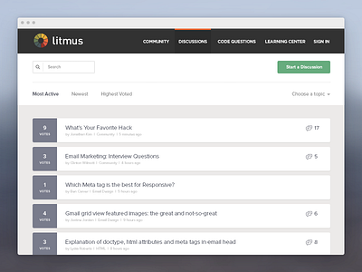 Litmus Community - Discussions community discussions flat forums litmus posts threaded discussions ui ux