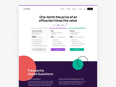 Teamflow Pricing abstract branding desktop geometric shapes landing pricing pricing cards pricing page pricing plan pricing plans pricing tables teamflow website