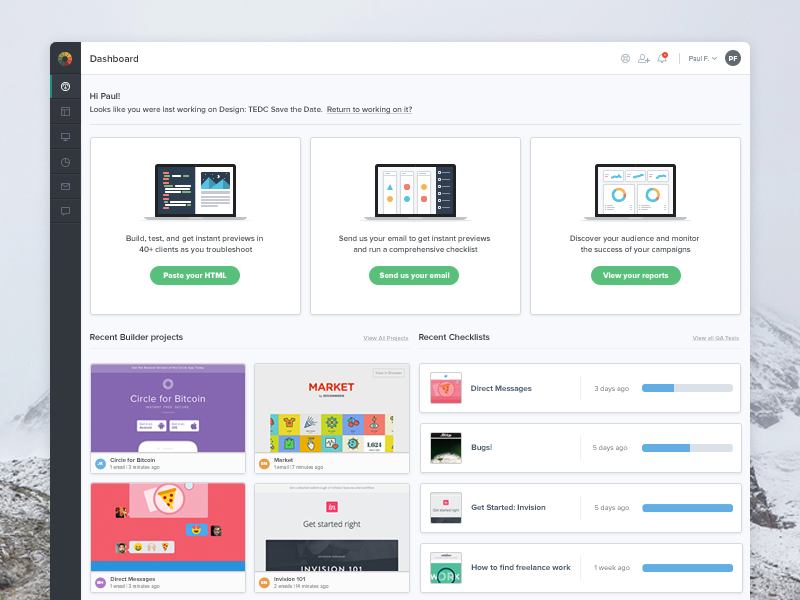 The new Litmus is here! admin panel app dashboard interface litmus product ui ux web