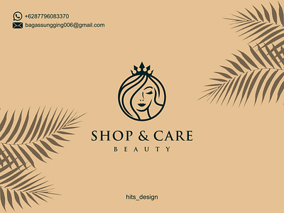 SHOP & CARE BEAUTY branding design icon illustration logo typography