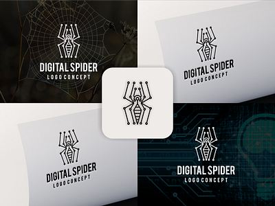 DIGITAL + SPIDER branding design icon illustration logo typography