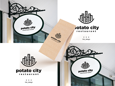 POTATO + CITY branding design icon illustration logo typography