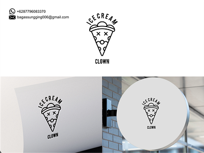 ICE CREAM + CLOWN branding design graphic design icon illustration logo typography