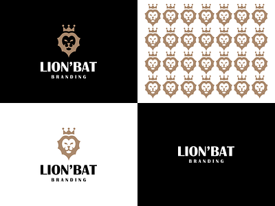 LION + BAT LOGO branding design graphic design icon illustration logo typography