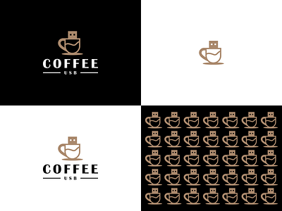 COFFEE USB LOGO branding design graphic design icon illustration logo typography