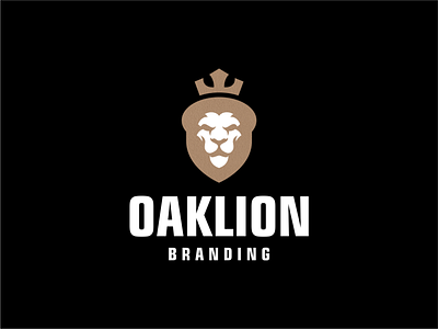 OAK AND LION LOGO DESIGN branding design graphic design icon illustration logo typography