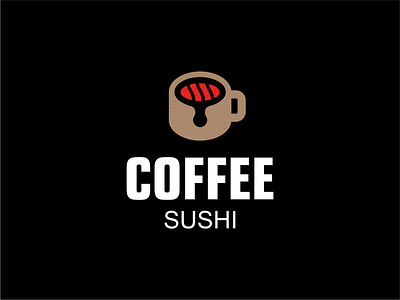 COFFEE AND SUSHI LOGO DESIGN branding design graphic design icon illustration logo typography