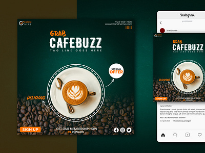 Cafe social media ad design