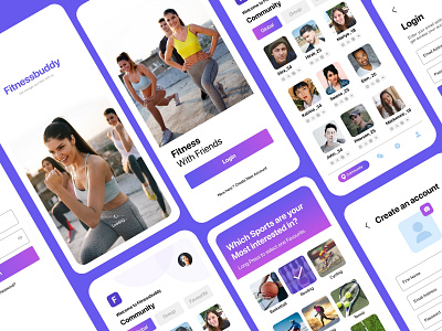 Fitnessbuddy App fitness app fitness goals fitness with buddy ui yoga